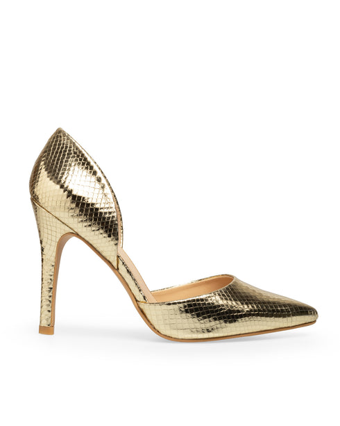 Zapatilla Oro Snake Punta Picuda 1051